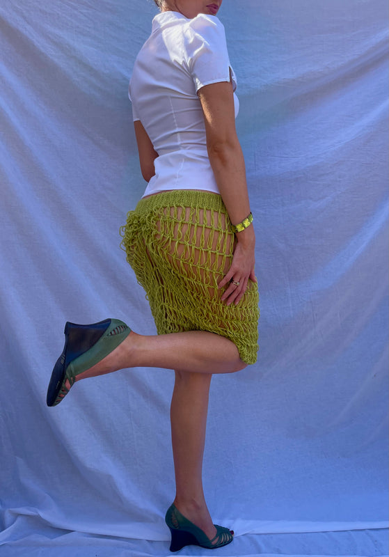 Mossy Scrunch Midi Skirt.